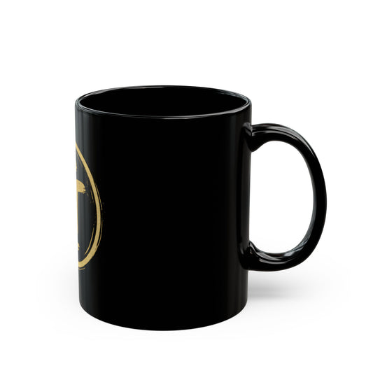 Gold Brushstroke TT Logo Black Coffee Mug (11oz, 15oz)