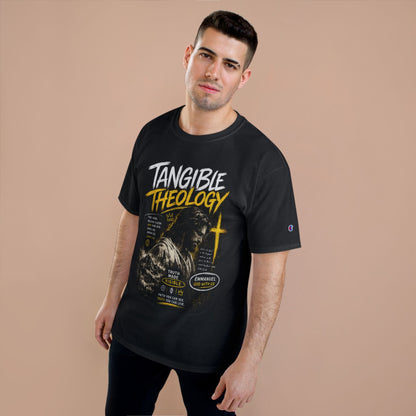 Tangible Theology T-Shirt — Christian Faith Graphic Tee with Cross & Jesus Design